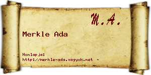 Merkle Ada névjegykártya